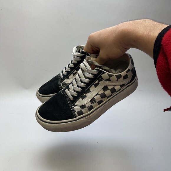 Y2K Vans Old Skool Platform Black White Checkerboard Women’s Size 6 Skater Punk - Picture 12 of 14